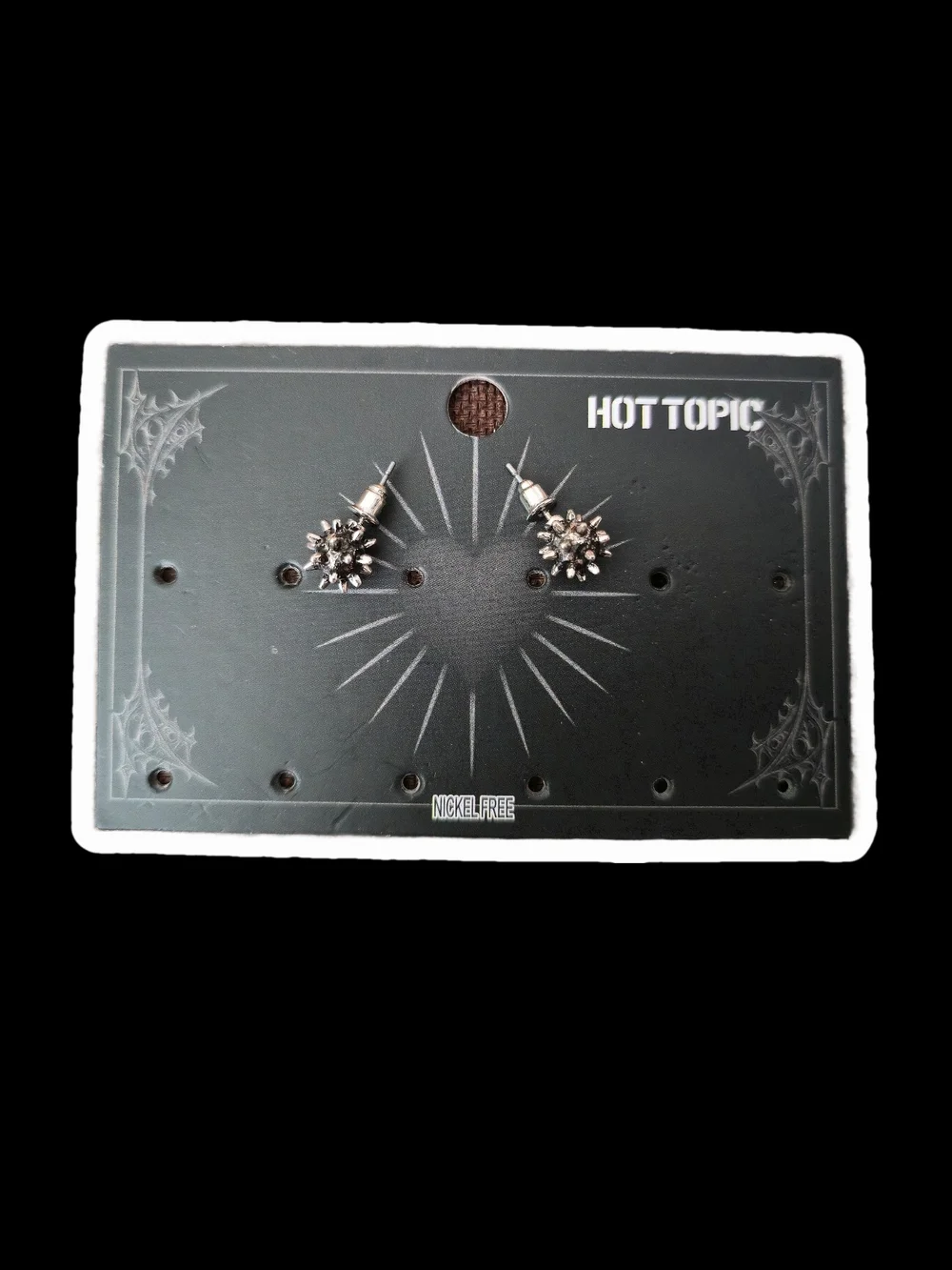 Hot Topic Silver Spike Earings  Metallic Silver